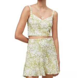 All Saints Amani green mini skirt set